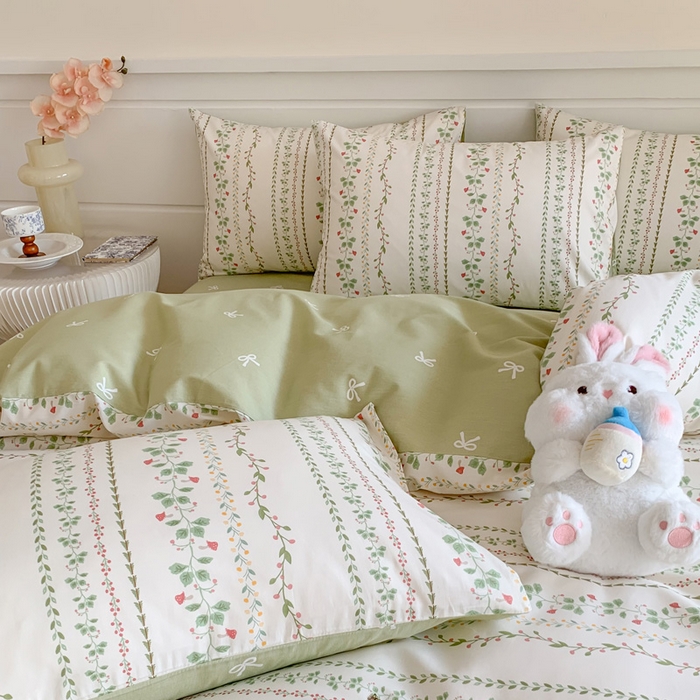 91家纺网 家纺一手货源 找家纺 澳萝拉 2024新款全棉40支13070碎花系列四件套 甜心藤