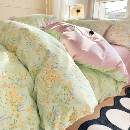 91家纺网 家纺一手货源 找家纺 （总）简宜家居 2025新款40支13070全棉斜纹繁花系列四件套