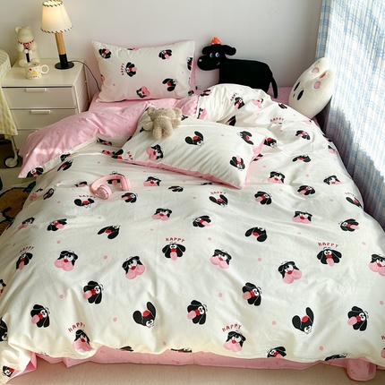 91家纺网 家纺一手货源 找家纺 （总）昔可家纺 2024新款潮趣卡通系列全棉四件套