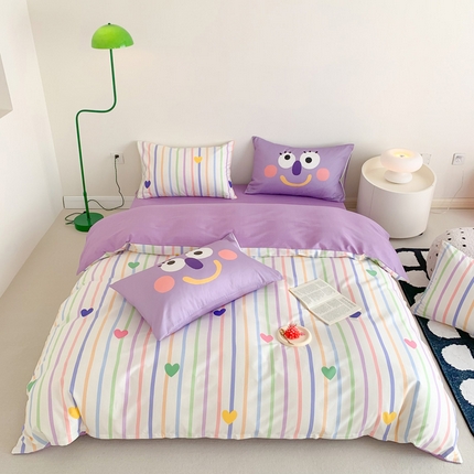 澳萝拉 2024新款全棉条纹卡通大版四件套 童话梦