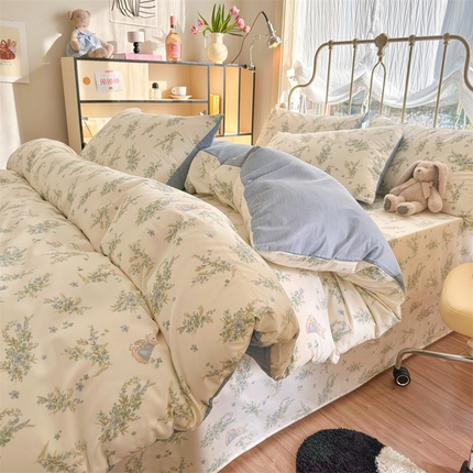 名兮家居 2024新款卡通风系列全棉四件套 迷踪小兔