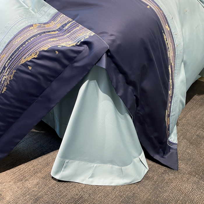 91家纺网 家纺一手货源 找家纺 魅都100s长绒棉刺绣轻奢四件套-星空 星空-绿