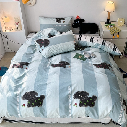 91家纺网 家纺一手货源 找家纺 （总）昔可家纺 2024新款全棉萌趣卡通印花系列四件套