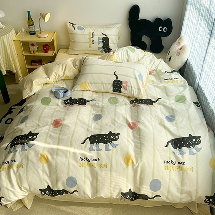 91家纺网 家纺一手货源 找家纺 （总）昔可家纺 2024新款全棉萌趣卡通印花系列四件套