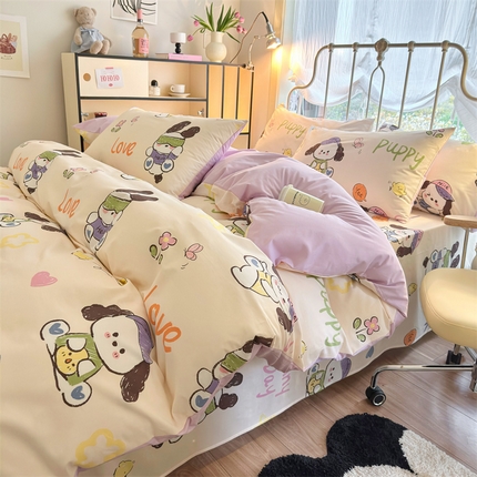 名兮家居 2024新款卡通风系列全棉四件套 潮流小狗
