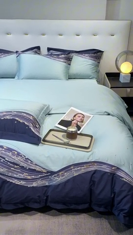 91家纺网 家纺一手货源 找家纺 魅都100s长绒棉刺绣轻奢四件套-星空 星空-绿