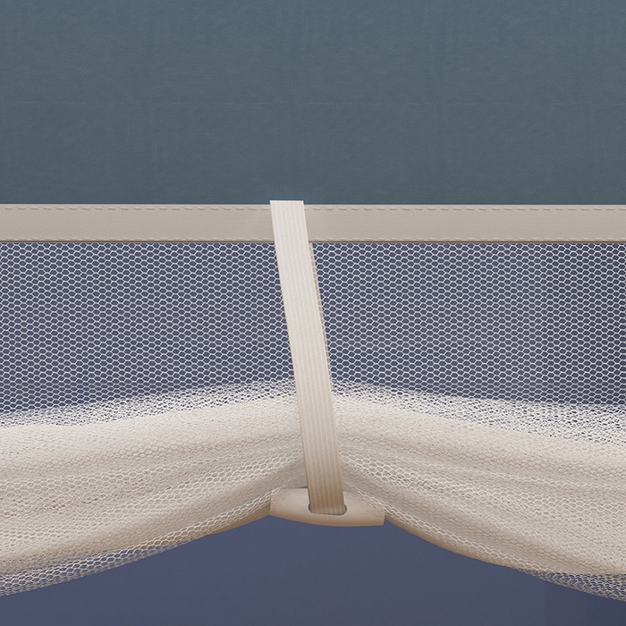 91家纺网 家纺一手货源 找家纺 迪凡保罗蚊帐 2025新款2403小兔子外穿杆防摔坐床蚊帐 小兔蓝灰