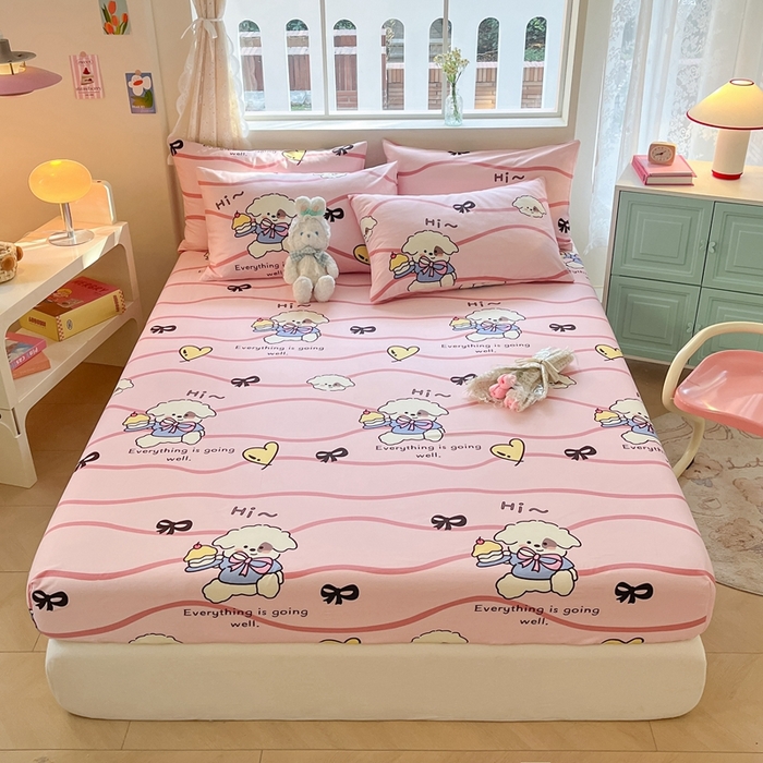 91家纺网 家纺一手货源 找家纺 寻米 2024新款纯棉正宗13070单床笠 蛋糕小狗