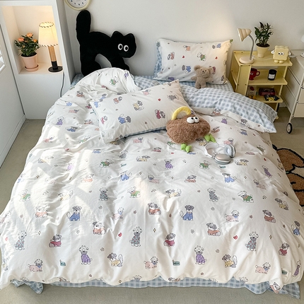 91家纺网 家纺一手货源 找家纺 （总）昔可家纺 2024新款全棉萌趣卡通印花系列四件套