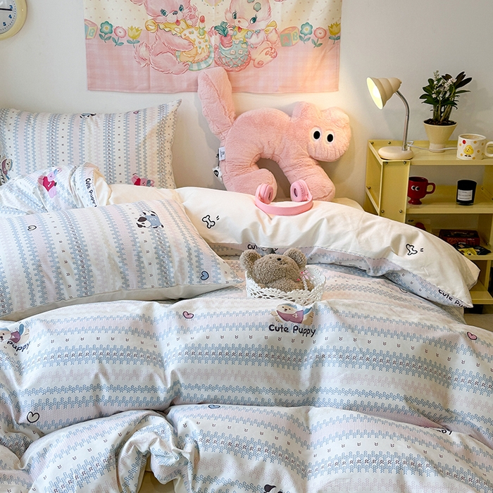 91家纺网 家纺一手货源 找家纺 （总）昔可家纺 2024新款全棉萌趣卡通印花系列四件套