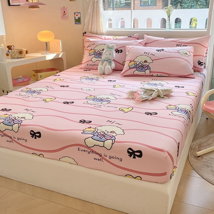 91家纺网 家纺一手货源 找家纺 寻米 2024新款纯棉正宗13070单床笠 蛋糕小狗