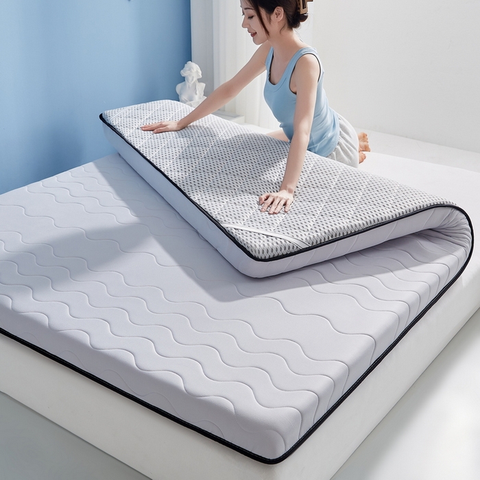 91家纺网 家纺一手货源 找家纺 祁恋婷家居 2024新款牛奶丝大豆乳胶床垫【床垫遮盖物】 太空灰