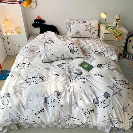 91家纺网 家纺一手货源 找家纺 （总）昔可家纺 2024新款全棉萌趣卡通印花系列四件套