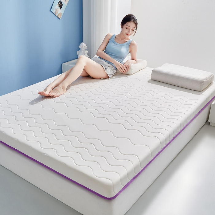 91家纺网 家纺一手货源 找家纺 祁恋婷家居 2024新款牛奶丝大豆乳胶床垫【床垫遮盖物】 太空白