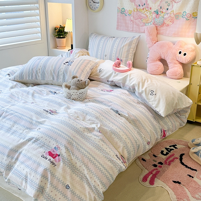 91家纺网 家纺一手货源 找家纺 （总）昔可家纺 2024新款全棉萌趣卡通印花系列四件套