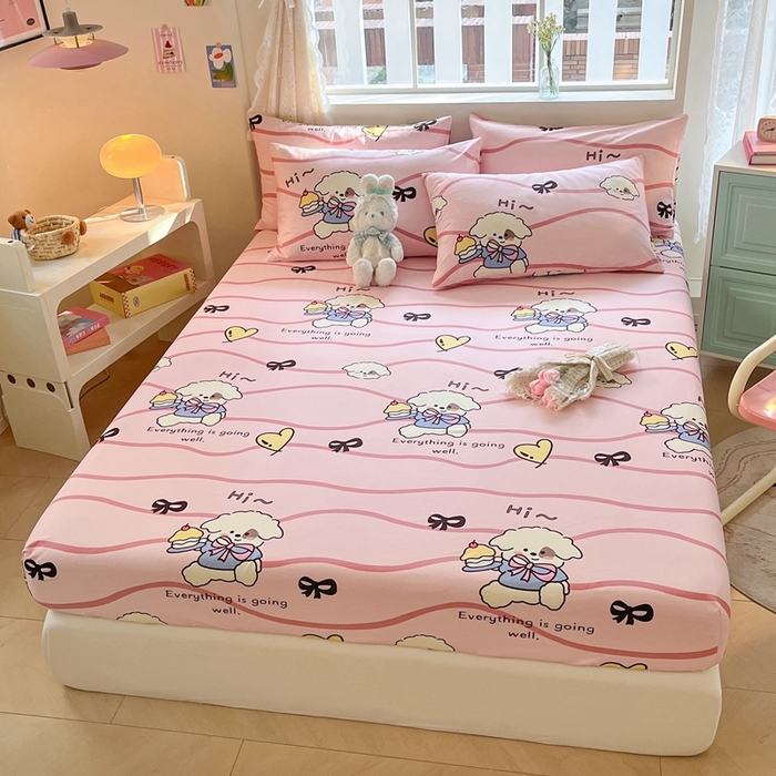 91家纺网 家纺一手货源 找家纺 寻米 2024新款纯棉正宗13070单床笠 蛋糕小狗