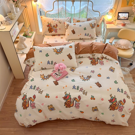91家纺网 家纺一手货源 找家纺 （总）名兮家居 2024新款卡通风系列全棉四件套