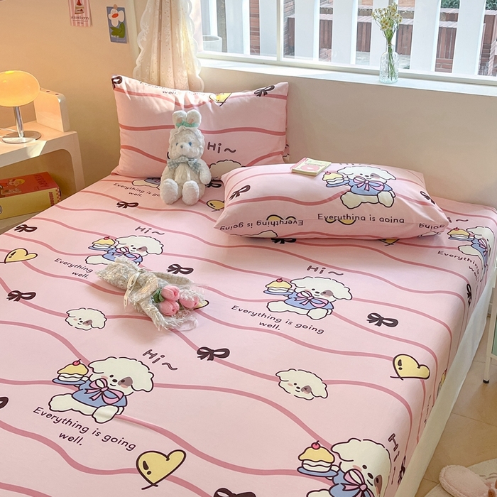 91家纺网 家纺一手货源 找家纺 寻米 2024新款纯棉正宗13070单床笠 蛋糕小狗