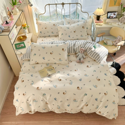 91家纺网 家纺一手货源 找家纺 （总）名兮家居 2024新款卡通风系列全棉四件套