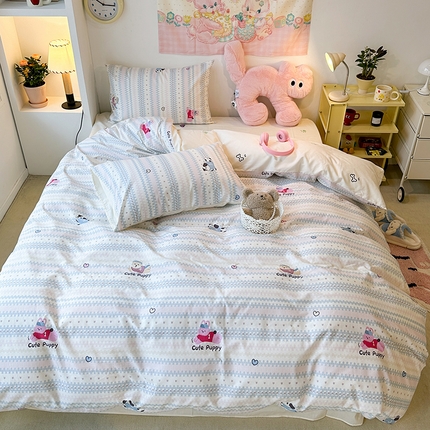 91家纺网 家纺一手货源 找家纺 （总）昔可家纺 2024新款全棉萌趣卡通印花系列四件套