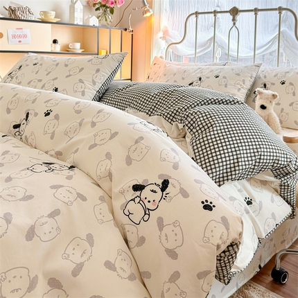 名兮家居 2024新款卡通风系列全棉四件套 俏皮狗