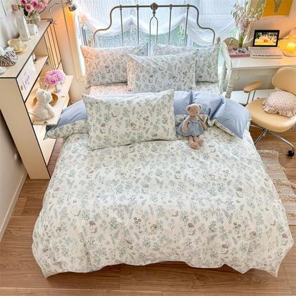 91家纺网 家纺一手货源 找家纺 （总）名兮家居 2024新款小清新全棉四件套