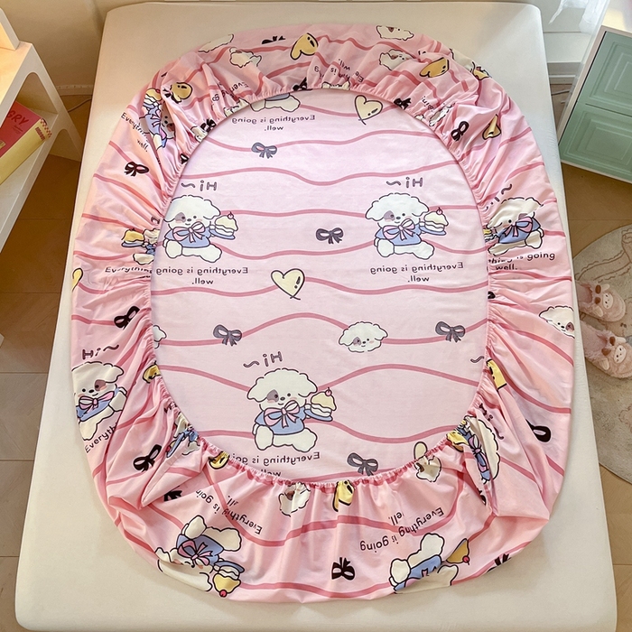 91家纺网 家纺一手货源 找家纺 寻米 2024新款纯棉正宗13070单床笠 蛋糕小狗