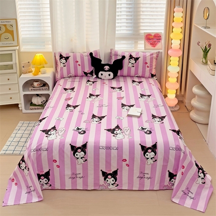 名兮家居 2024新款三丽鸥系列全棉单床单 口红库洛米