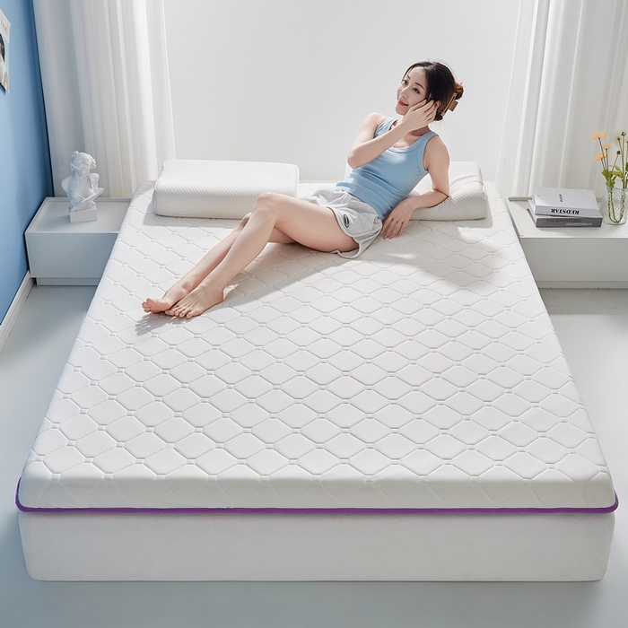 91家纺网 家纺一手货源 找家纺 祁恋婷家居 2024新款牛奶丝大豆乳胶床垫【床垫遮盖物】 元气白