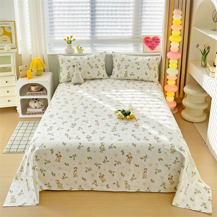 91家纺网 家纺一手货源 找家纺 （总）名兮家居 2024新款小清新全棉单品床单