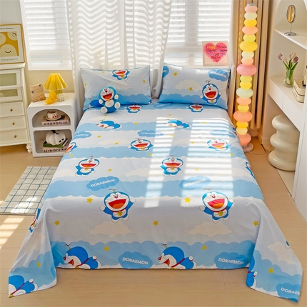 名兮家居 2024新款全棉叮当猫床单 云朵叮当