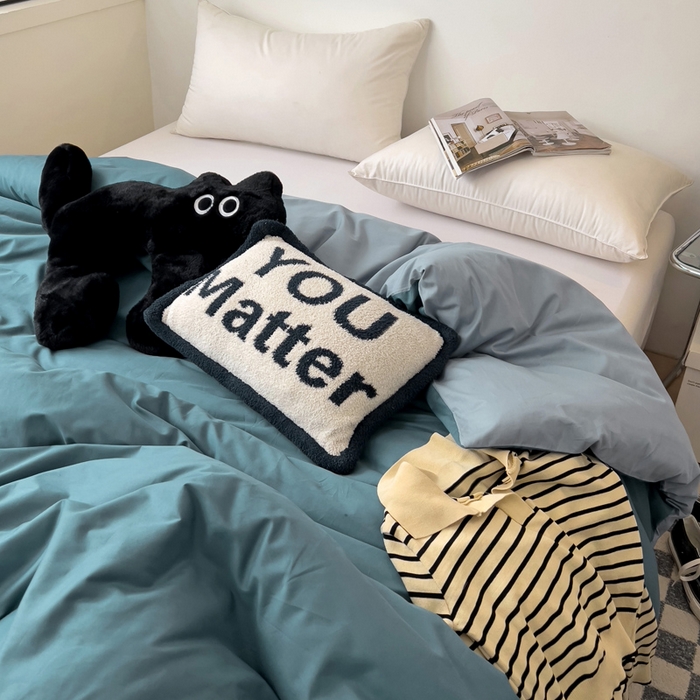 91家纺网 家纺一手货源 找家纺 恩泽家纺 2024新款全棉13372纯色双拼系列单被套 宝蓝+月白兰