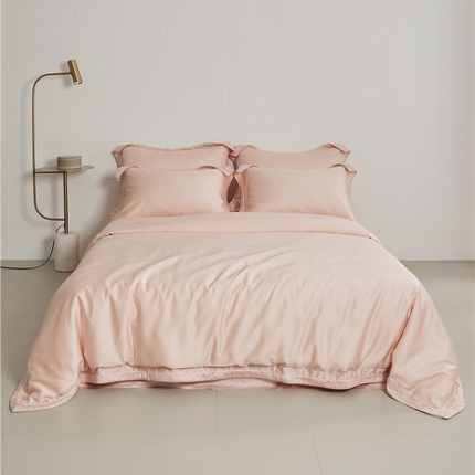 91家纺网 家纺一手货源 找家纺 2023秋冬新款长绒棉-云锦系列英文版 云锦-水粉色