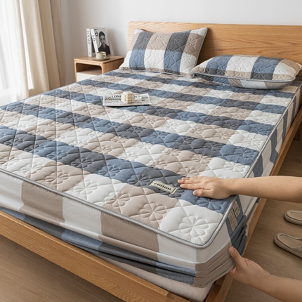 91家纺网 家纺一手货源 找家纺 （总）芬晴家纺 2024新款纯棉色织夹棉床笠