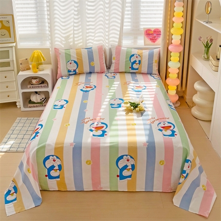 名兮家居 2024新款全棉叮当猫床单 多彩叮当