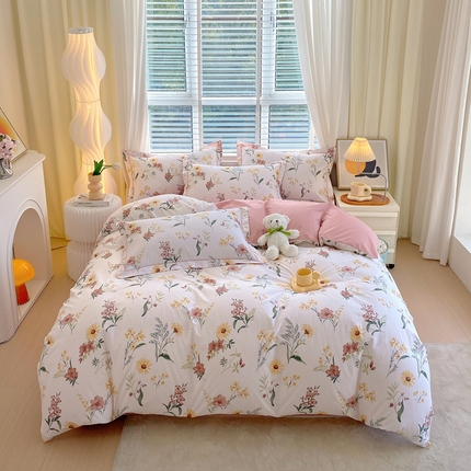 91家纺网 家纺一手货源 找家纺 星期三家纺 2024年一月新款铂金全棉13372四件套（加老板微信有会员价） 栖柔