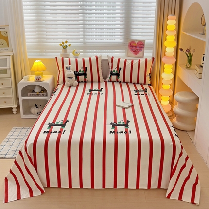 名兮家居 2024新款小清新全棉单品床单 喵喵喵