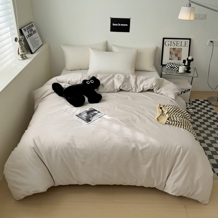 91家纺网 家纺一手货源 找家纺 （总）恩泽家纺 2024新款全棉13372纯色双拼系列单被套