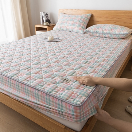 91家纺网 家纺一手货源 找家纺 （总）芬晴家纺 2024新款纯棉色织夹棉床笠