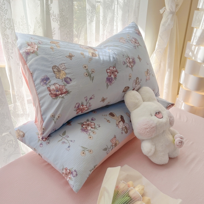 91家纺网 家纺一手货源 找家纺 玉海棠家纺 2024新款泡泡云朵棉四件套 花仙子