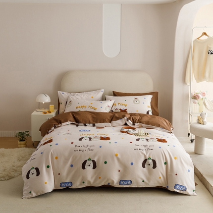 91家纺网 家纺一手货源 找家纺 （总）卡巴伦家纺 2024新款全棉萌宠四件套