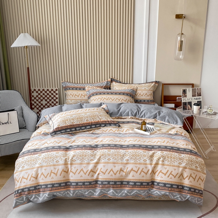 91家纺网 家纺一手货源 找家纺 宜家坊 2024新款ins小清新磨毛印花四件套 米雪( 有小三件套 )