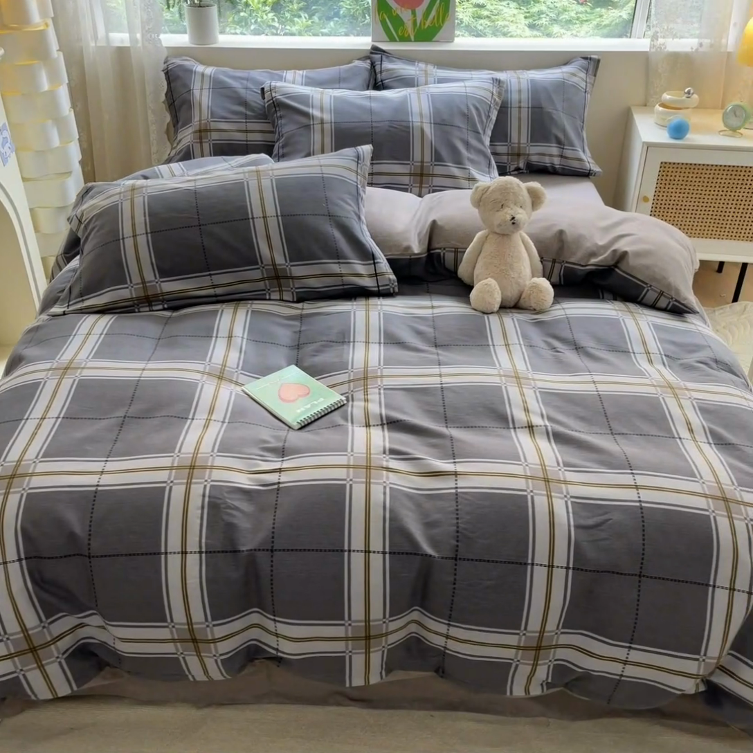 91家纺网 家纺一手货源 找家纺 宜家坊 2024新款ins小清新磨毛印花四件套 趣味字母