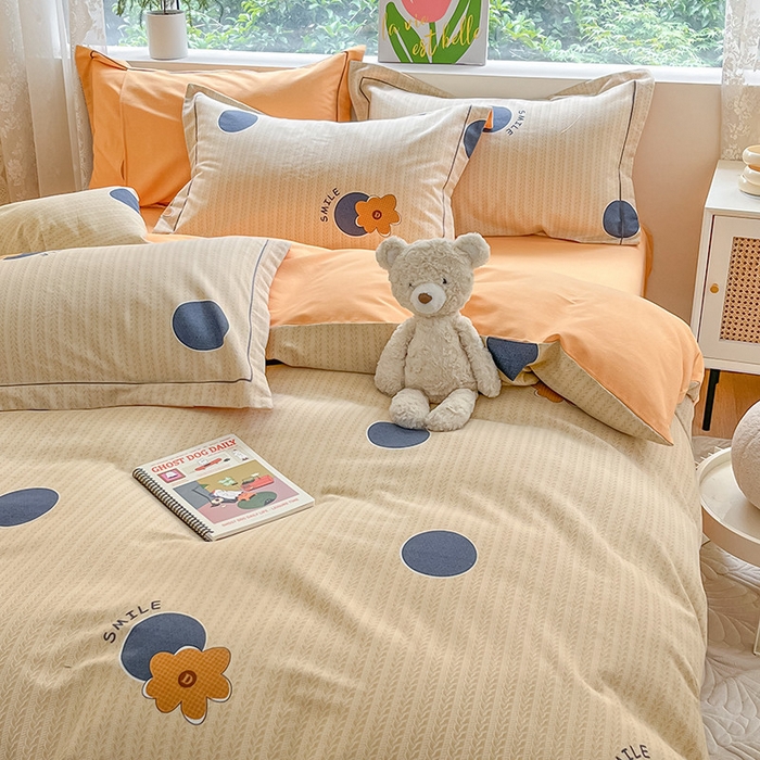 91家纺网 家纺一手货源 找家纺 宜家坊 2024新款ins小清新磨毛印花四件套 诺尔