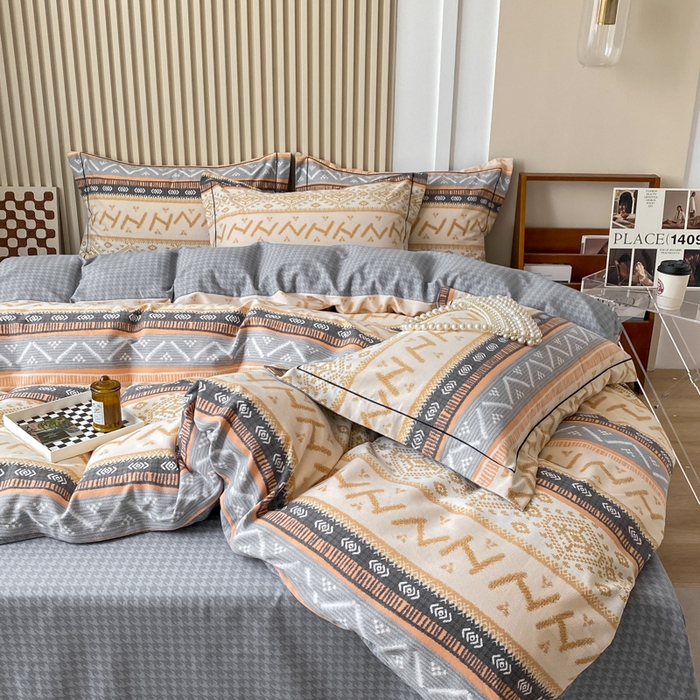 91家纺网 家纺一手货源 找家纺 宜家坊 2024新款ins小清新磨毛印花四件套 米雪( 有小三件套 )