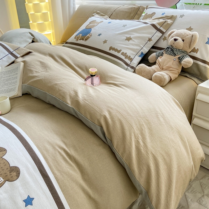 91家纺网 家纺一手货源 找家纺 （总）宜家坊 2024新款ins小清新磨毛印花四件套