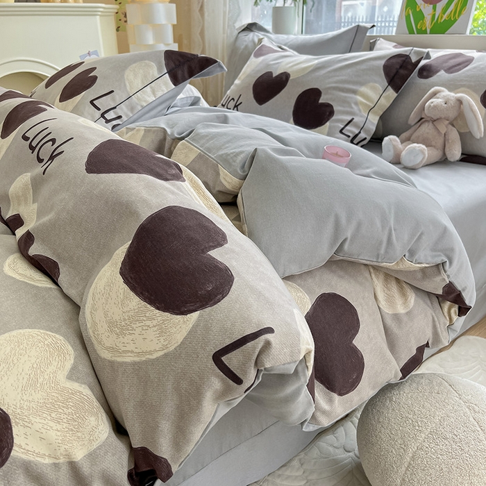 91家纺网 家纺一手货源 找家纺 宜家坊 2024新款ins小清新磨毛印花四件套 小幸运