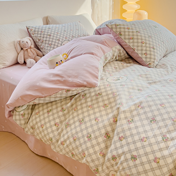 91家纺网 家纺一手货源 找家纺 感遇家纺 2024春夏新品全棉卡通印花四件套-第一批 田园小兔