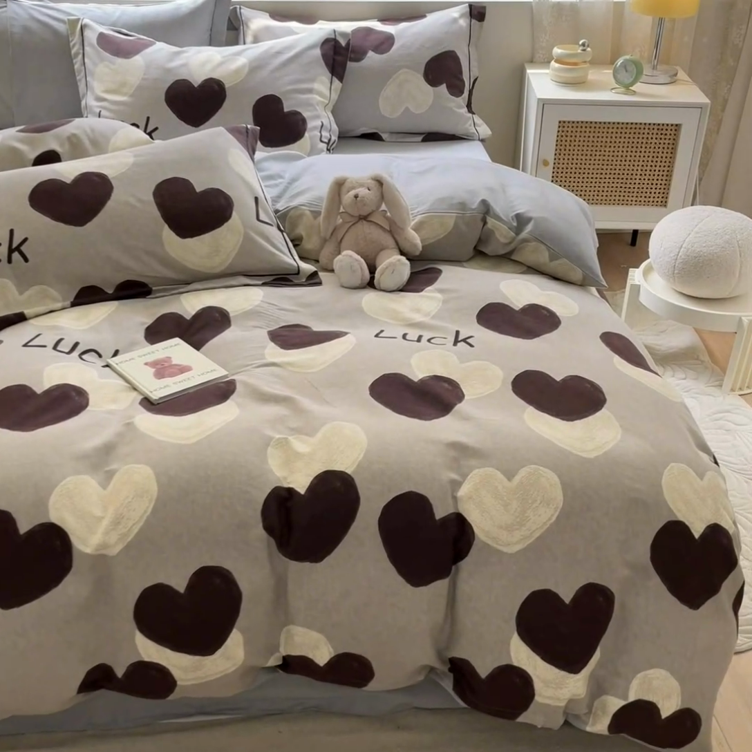 91家纺网 家纺一手货源 找家纺 宜家坊 2024新款ins小清新磨毛印花四件套 小幸运