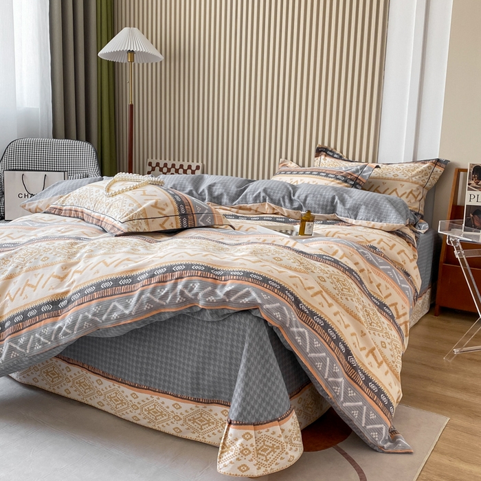 91家纺网 家纺一手货源 找家纺 宜家坊 2024新款ins小清新磨毛印花四件套 米雪( 有小三件套 )